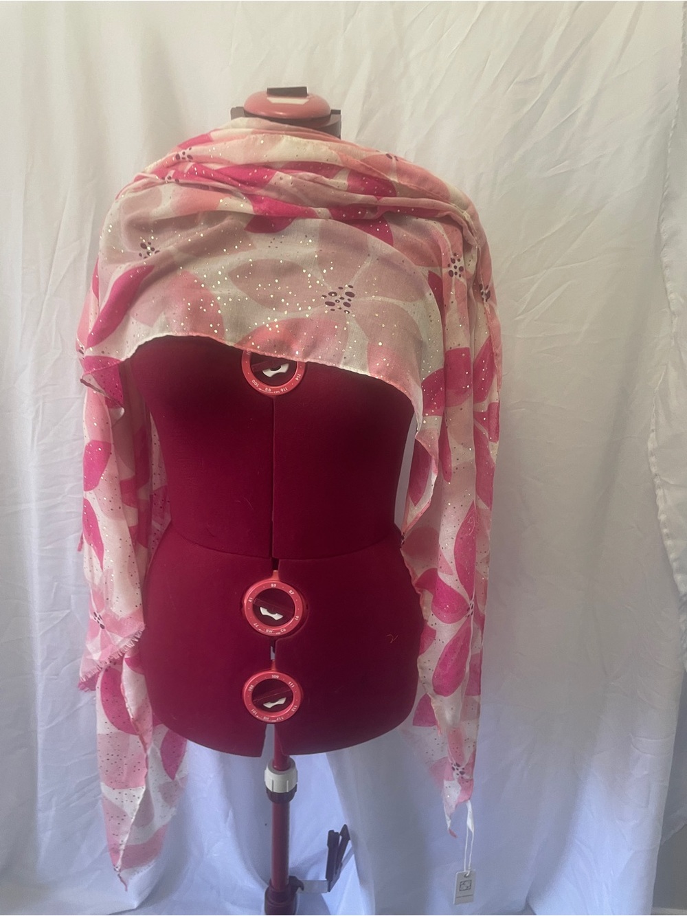 Pretty Persuasions Pink & Light Pink Patterned Wrap Scarf